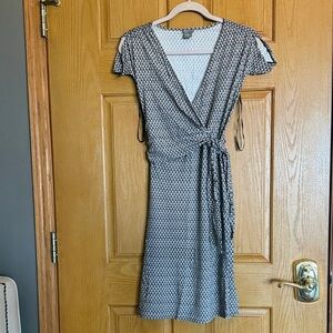 Ann Taylor Black and White Patterned Mini Dress